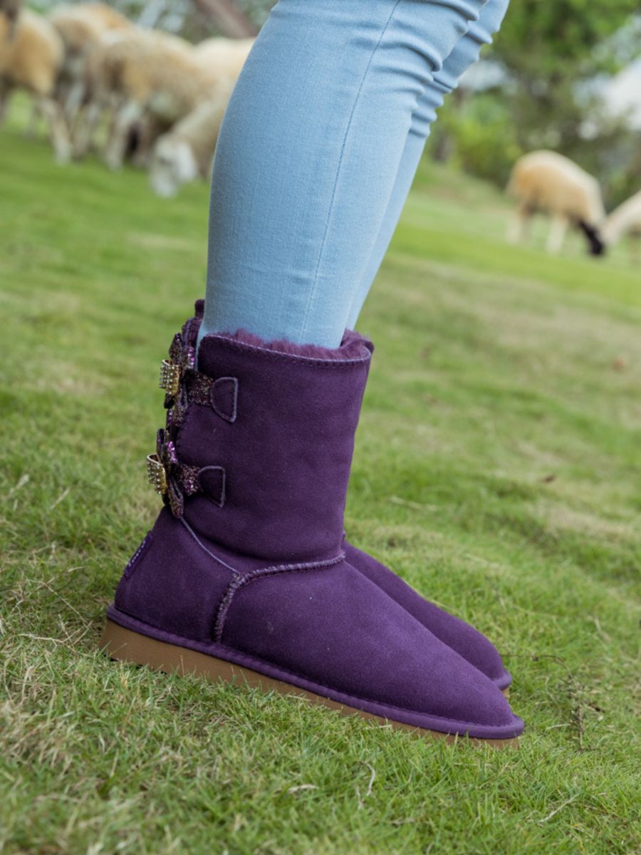UGG Sequin Bling Ballet Bow Boots - Violet