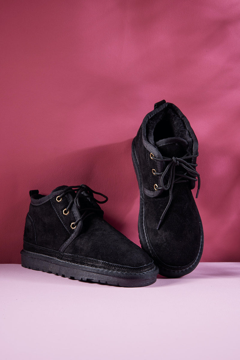 UGG Bellman Wool-Lined Lace-Up Boots - Black