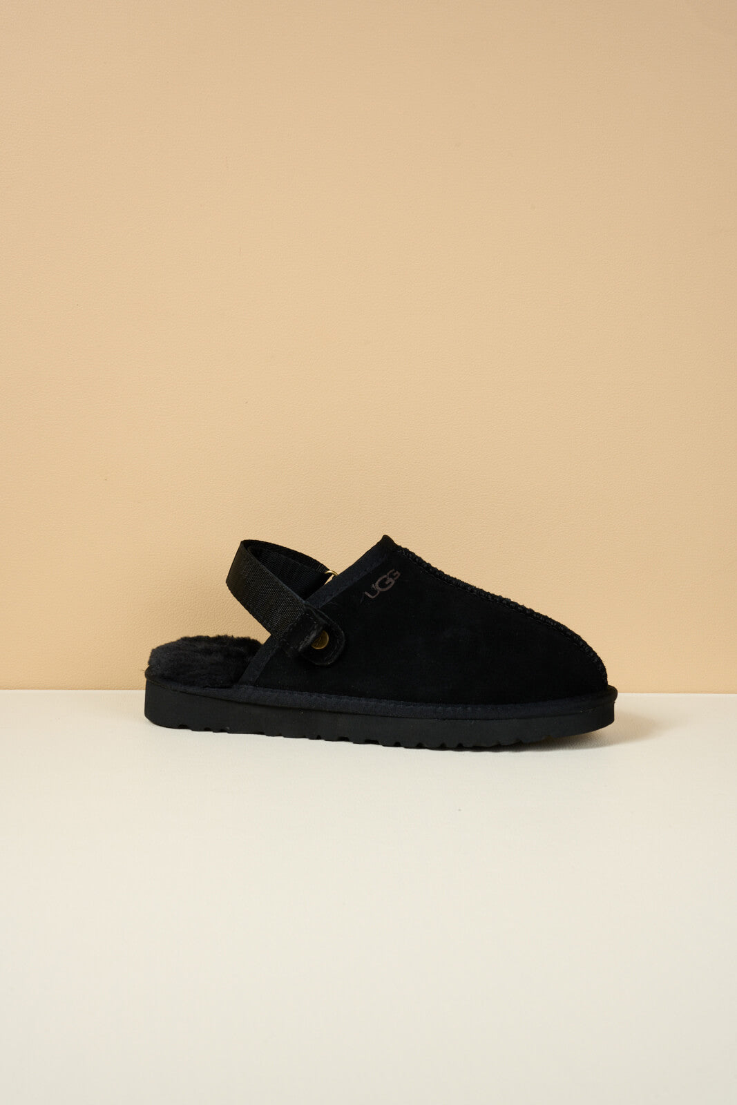 UGG Selena Wool-Lined Slingback Sandals - Black
