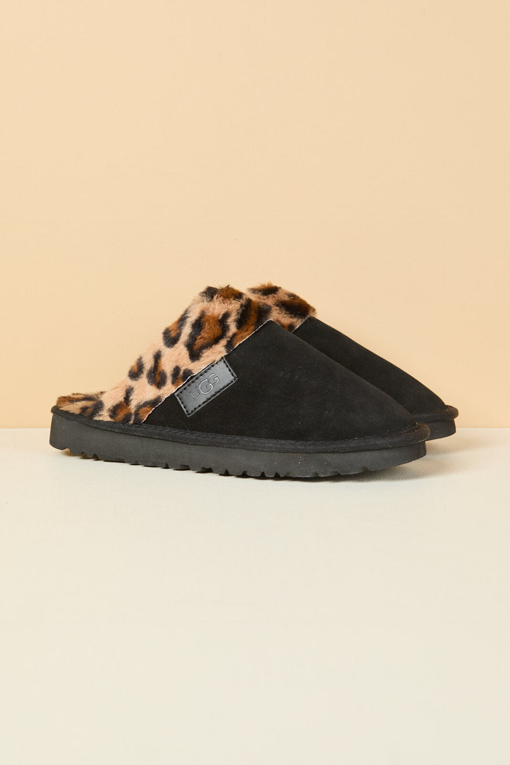 UGG Wild Whisper Animal Wool-Lined Slipper - Black