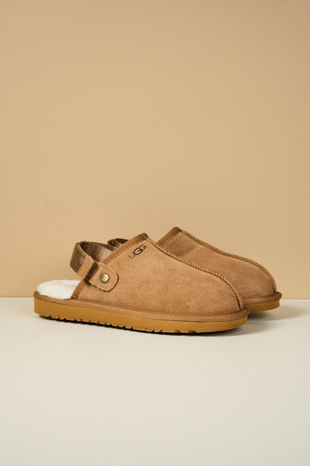 UGG Selena Wool-Lined Slingback Sandals - Chestnut