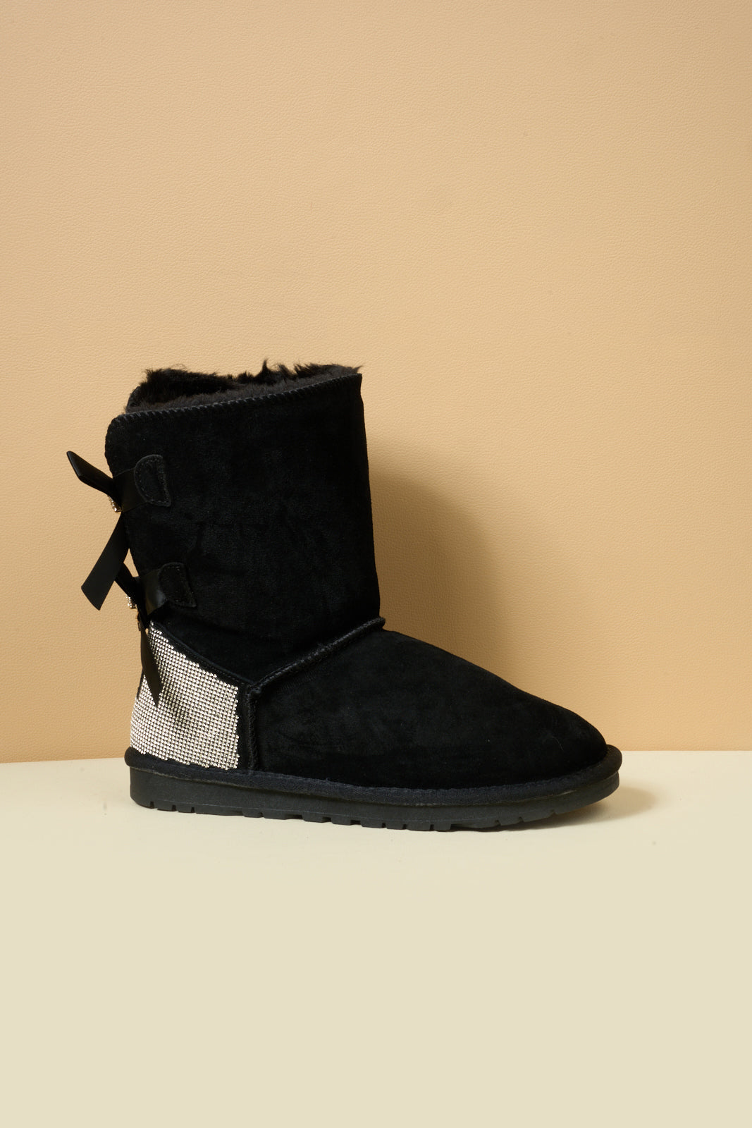 UGG Rhinestone Dual Bailey Bow Glam UGG Boots - Black