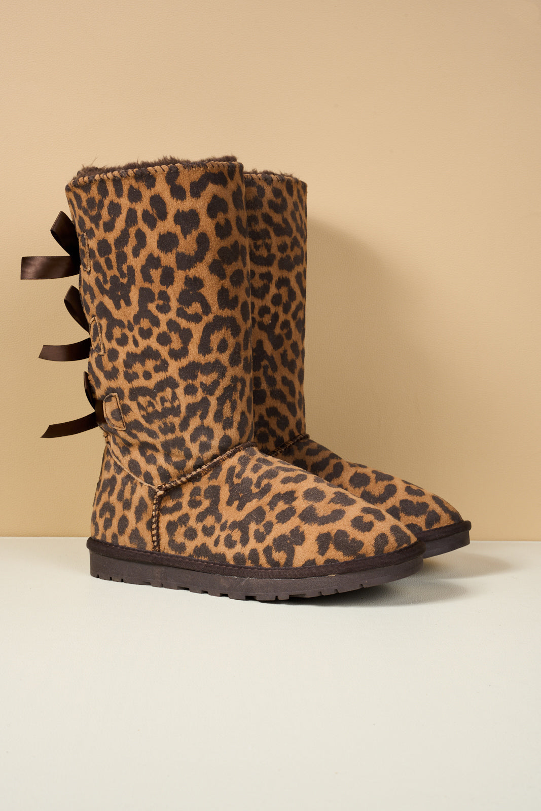 UGG Tri Ribbon Bow Suede Boots - Cheetah