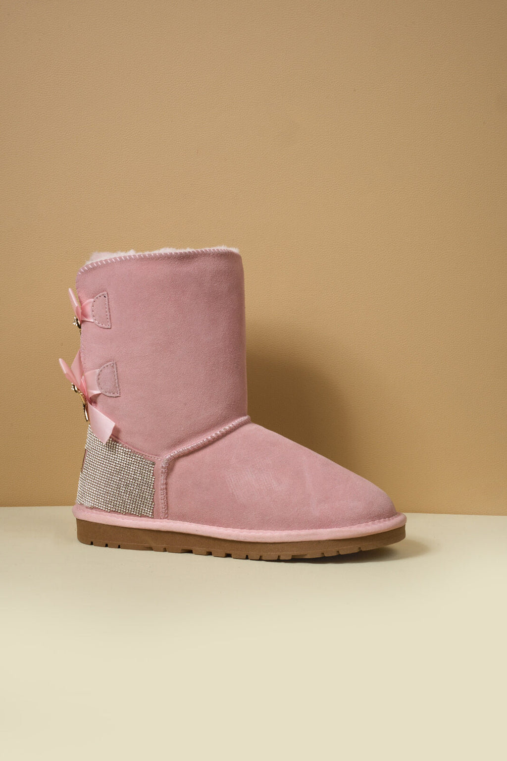 UGG Rhinestone Dual Bailey Bow Glam UGG Boots - Pink