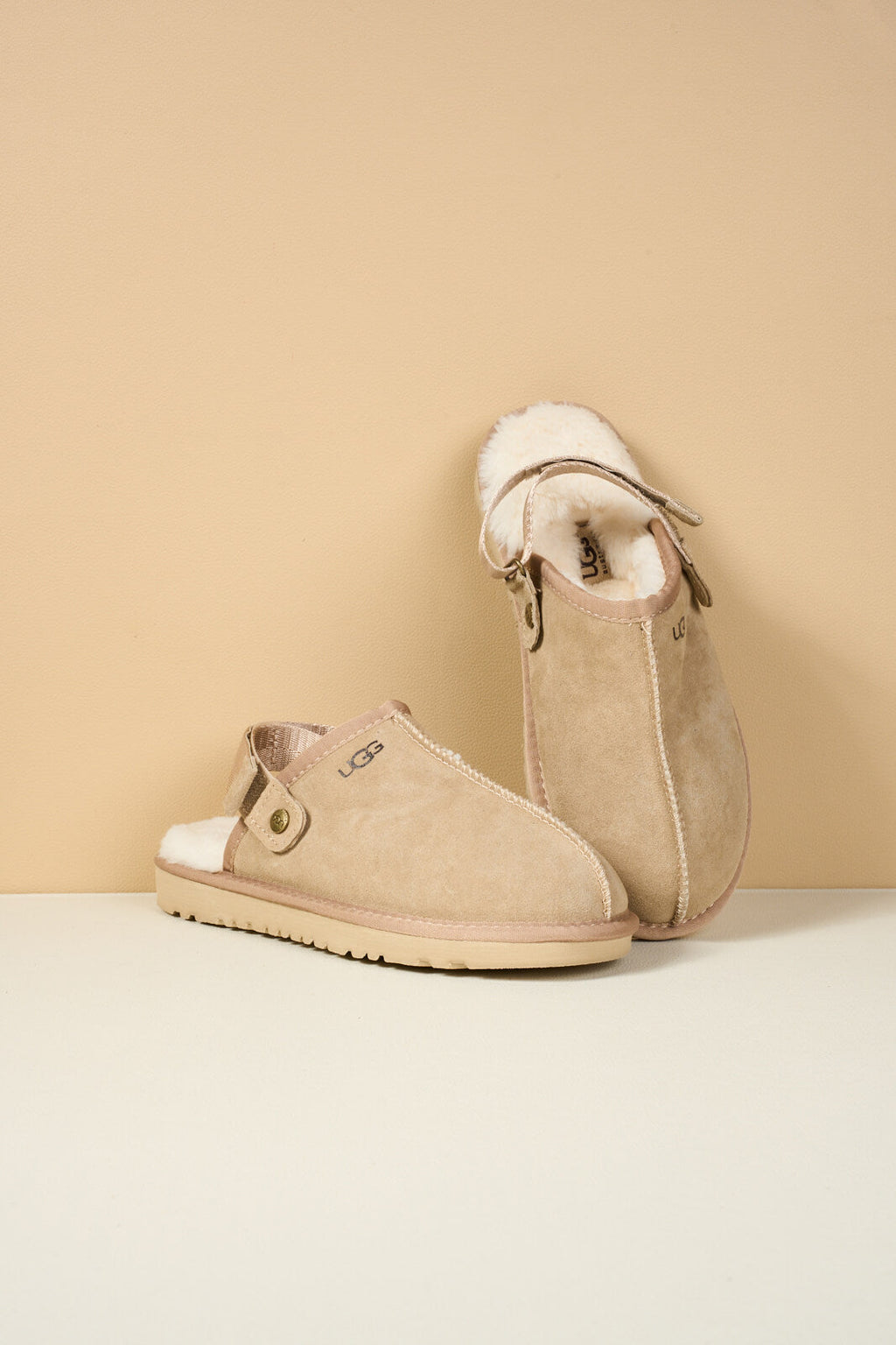 UGG Selena Wool-Lined Slingback Sandals - Sand