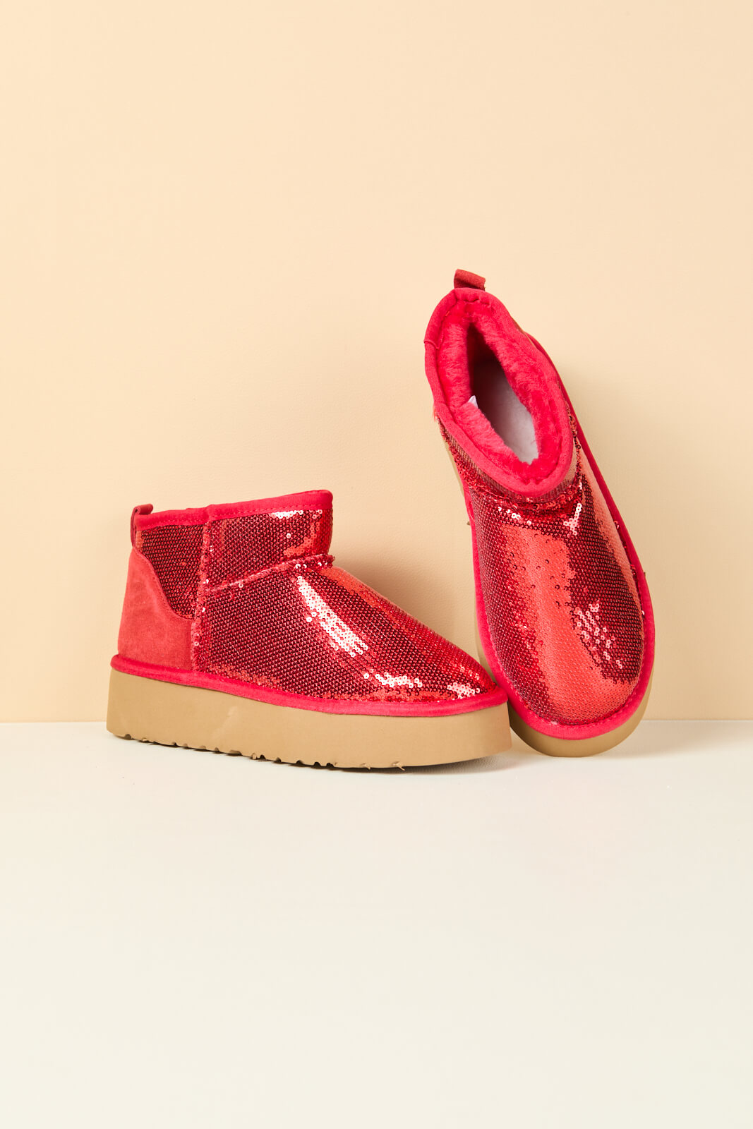 UGG Mini Glitter Low Ankle Platform Boots - Candy