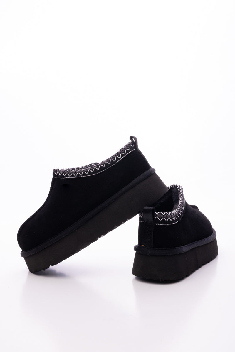 UGG Tazzy Mini Platform Low Ankle Slippers - Black