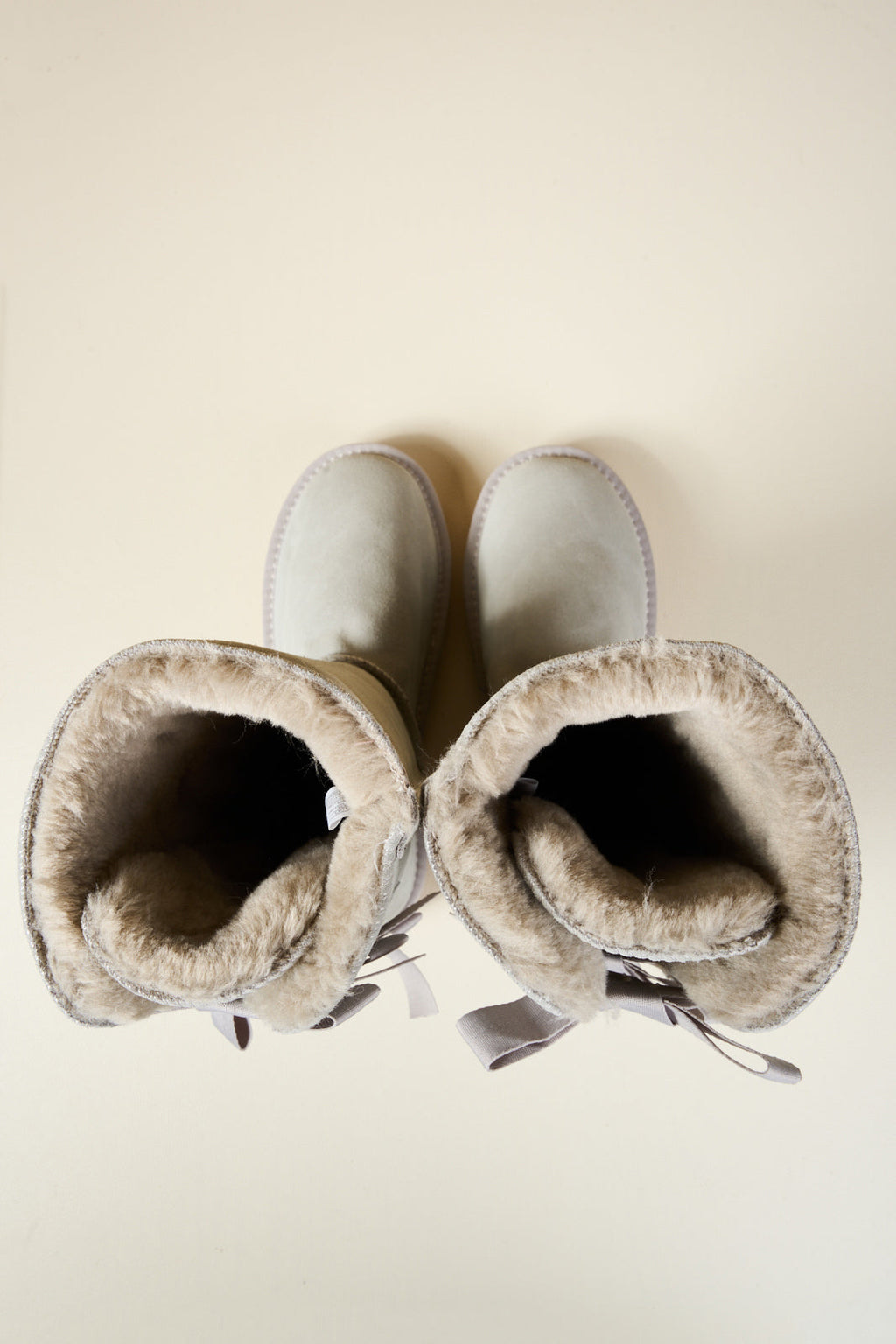UGG Tri Ribbon Bow Suede Boots - Pale