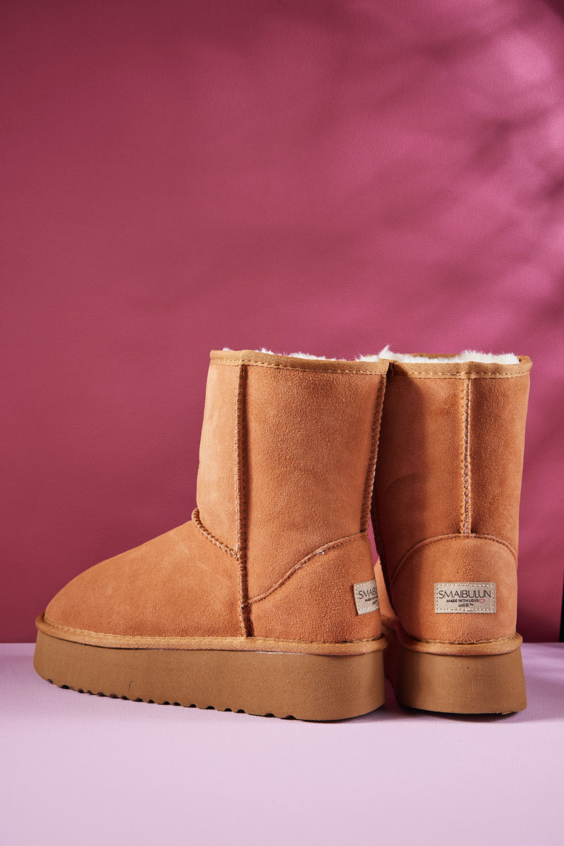 UGG Cloud Nine Platform Mini Boots - Chestnut