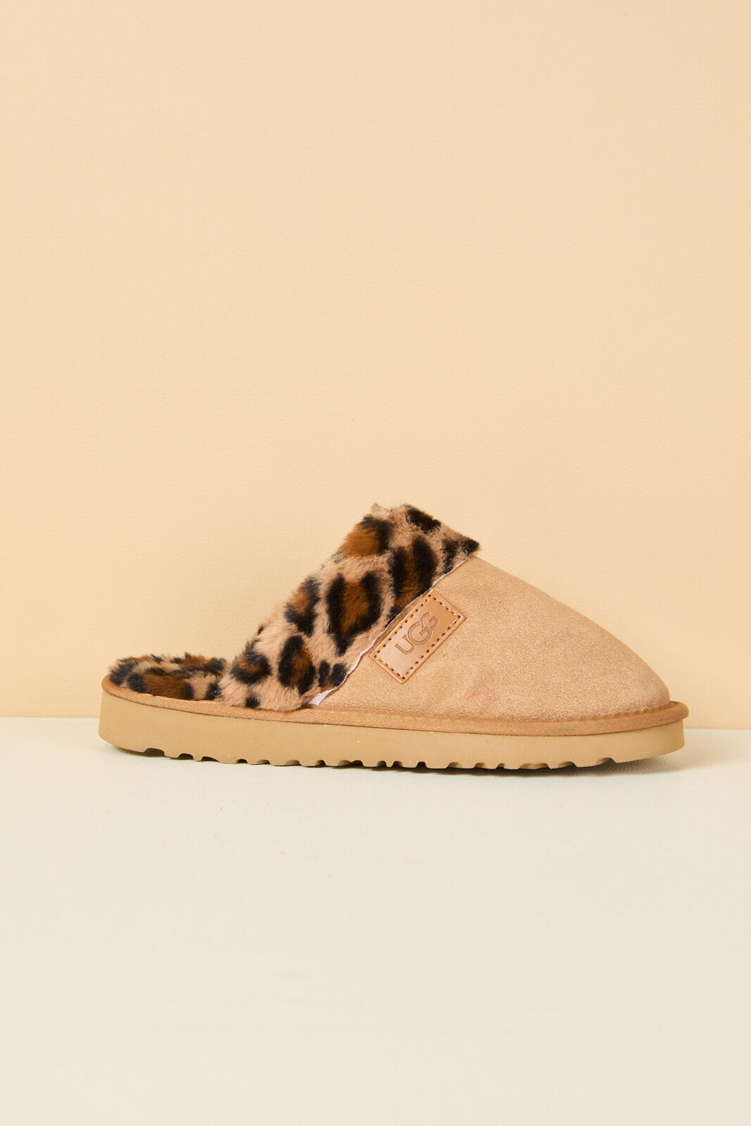 UGG Wild Whisper Animal Wool-Lined Slipper - Chestnut