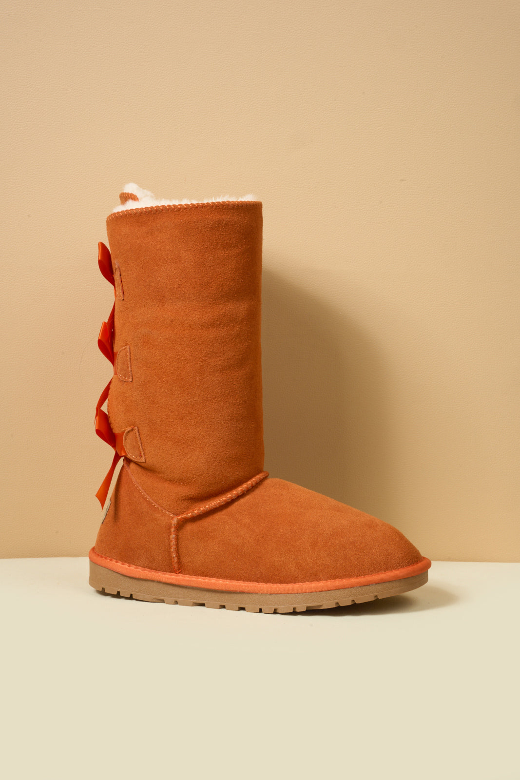 UGG Tri Ribbon Bow Suede Boots - Orange