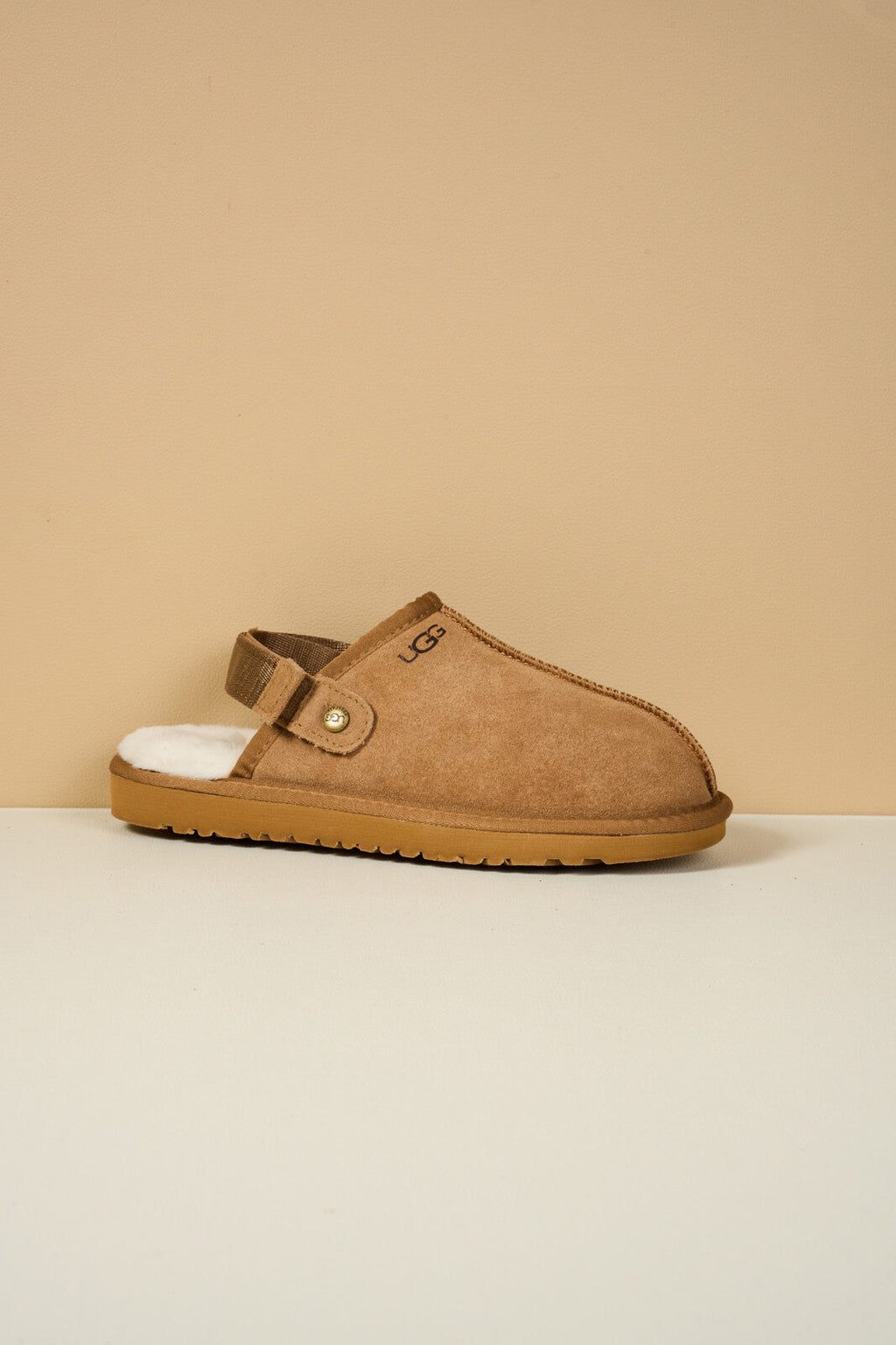 UGG Selena Wool-Lined Slingback Sandals - Chestnut