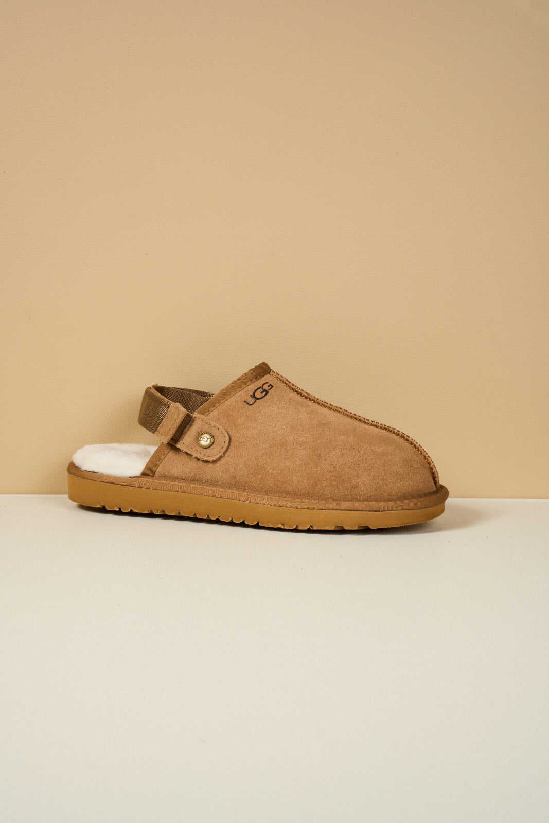 UGG Selena Wool-Lined Slingback Sandals - Chestnut