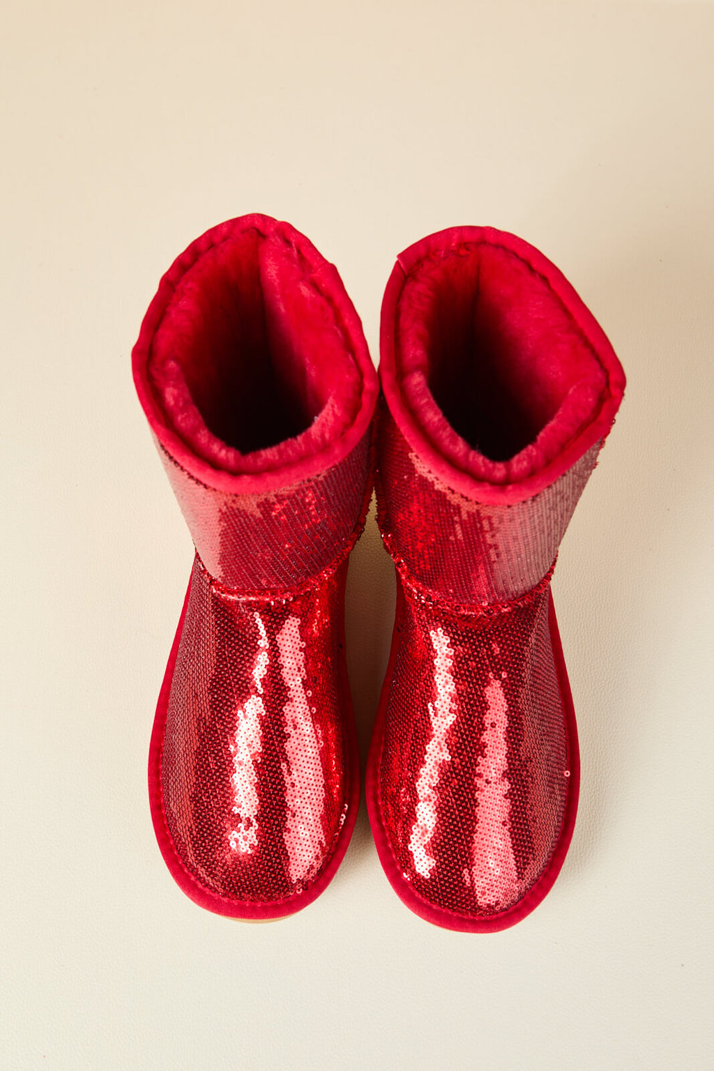 UGG Dallas Glam Sequin Shearling Boots - Crimson