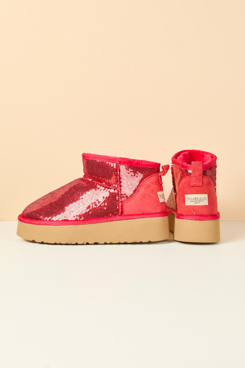 UGG Mini Glitter Low Ankle Platform Boots - Candy