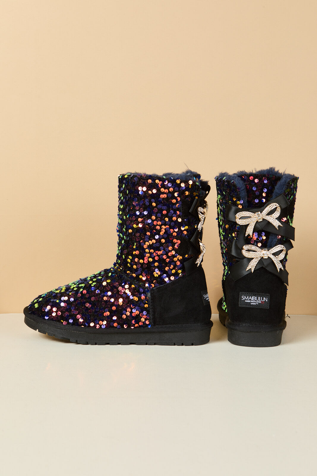 UGG Haute Holidays Sequin Glam Shearling Boots - Multi