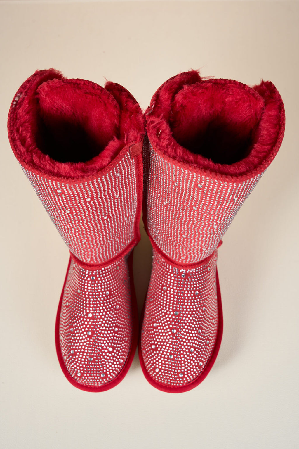 UGG Swifties Diamond Stage Ribbon Bows Suede Boots - Red