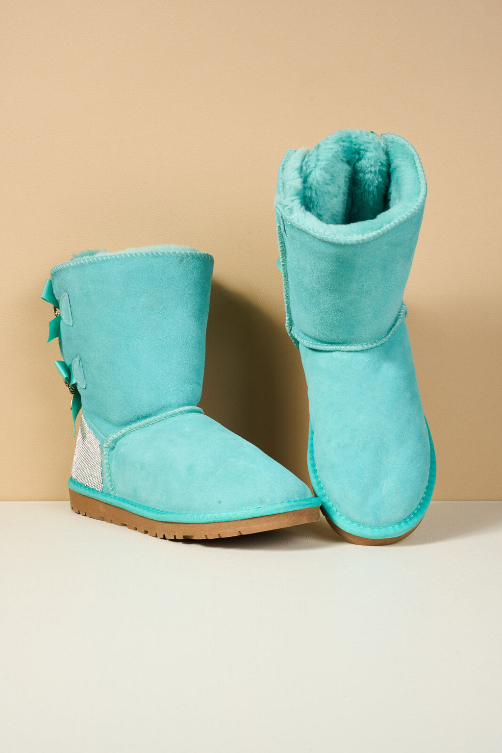 UGG Rhinestone Dual Bailey Bow Glam UGG Boots - Turquoise