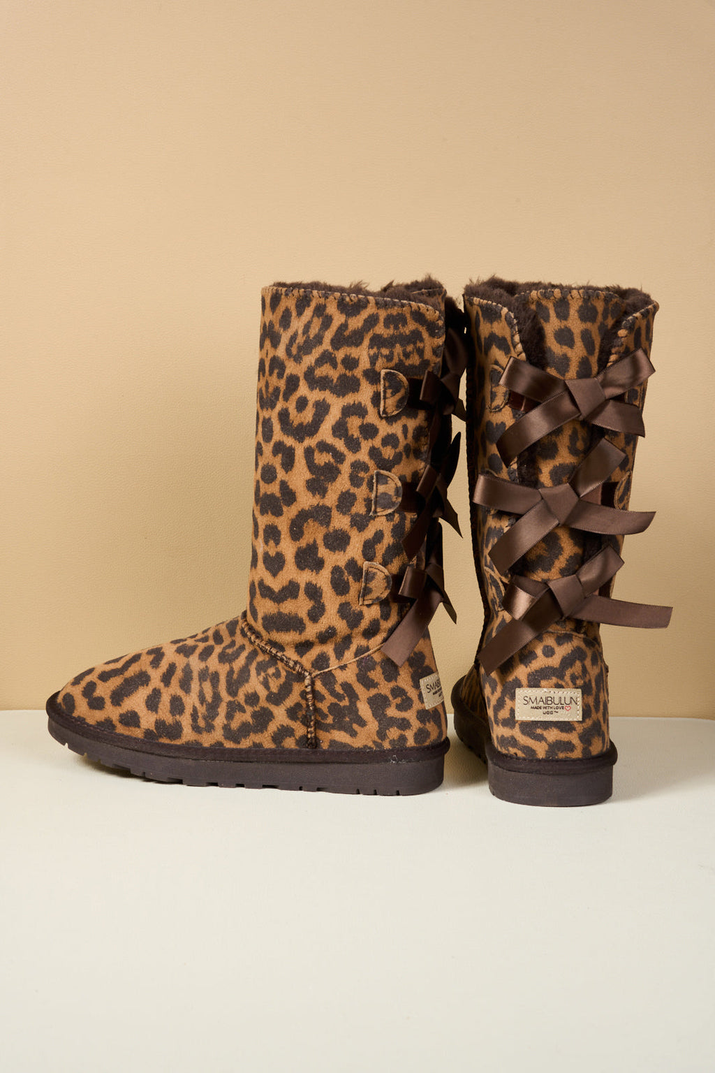 UGG Tri Ribbon Bow Suede Boots - Cheetah