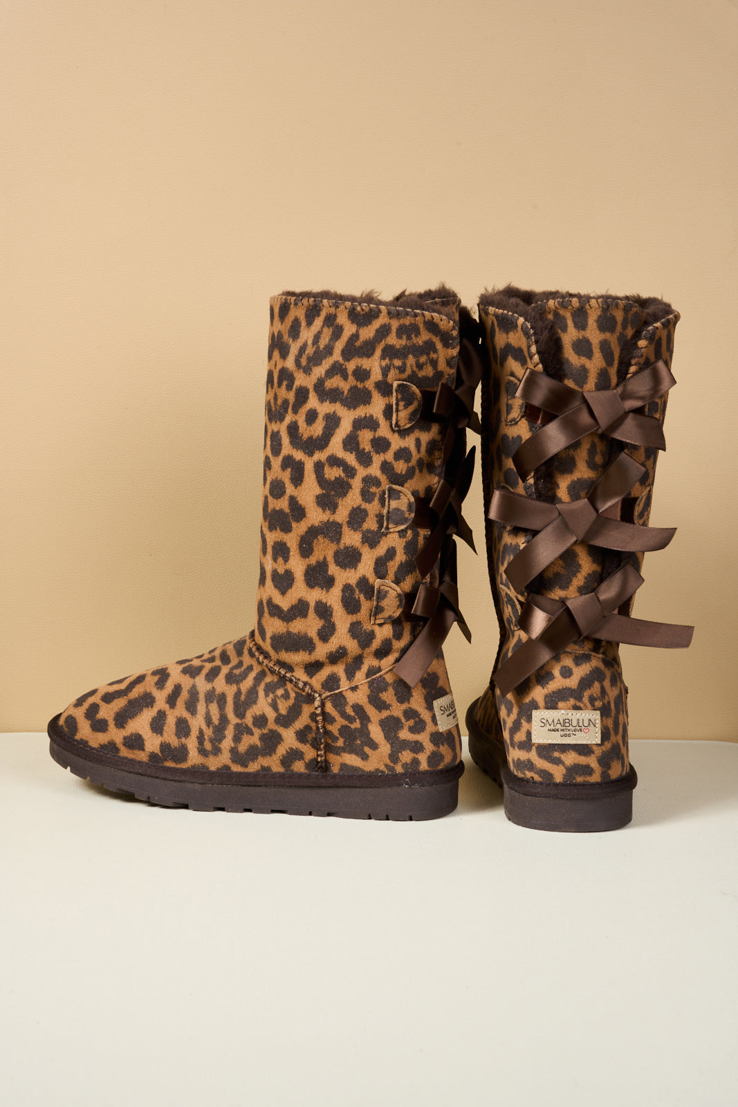 UGG Tri Ribbon Bow Suede Boots - Cheetah