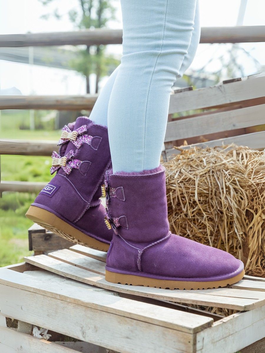 UGG Sequin Bling Ballet Bow Boots - Violet