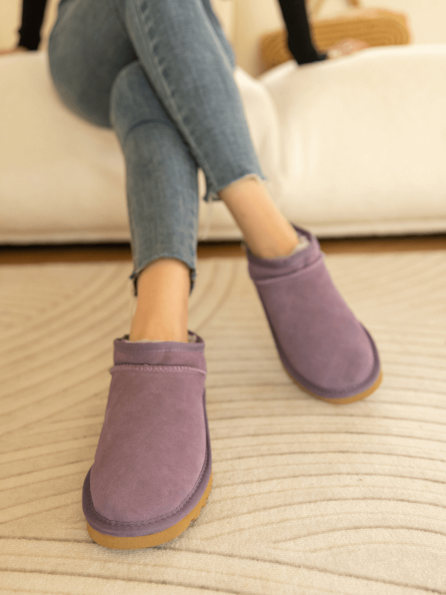 UGG Faux-Fur-Lined Suede Tasman Ankle Boot - Lavender