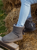 UGG Tail Bow Back Suede Boot - Grey