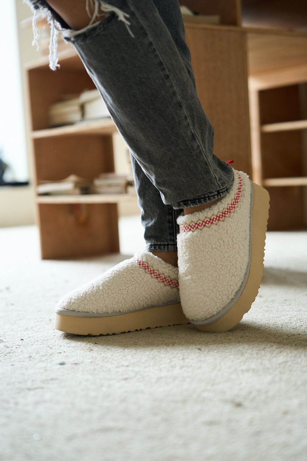 UGG Shepherd Tasman Platform Bootie - White