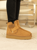 UGG Montford Wool-Lined Buckle Up Platform Boots – Chestnut