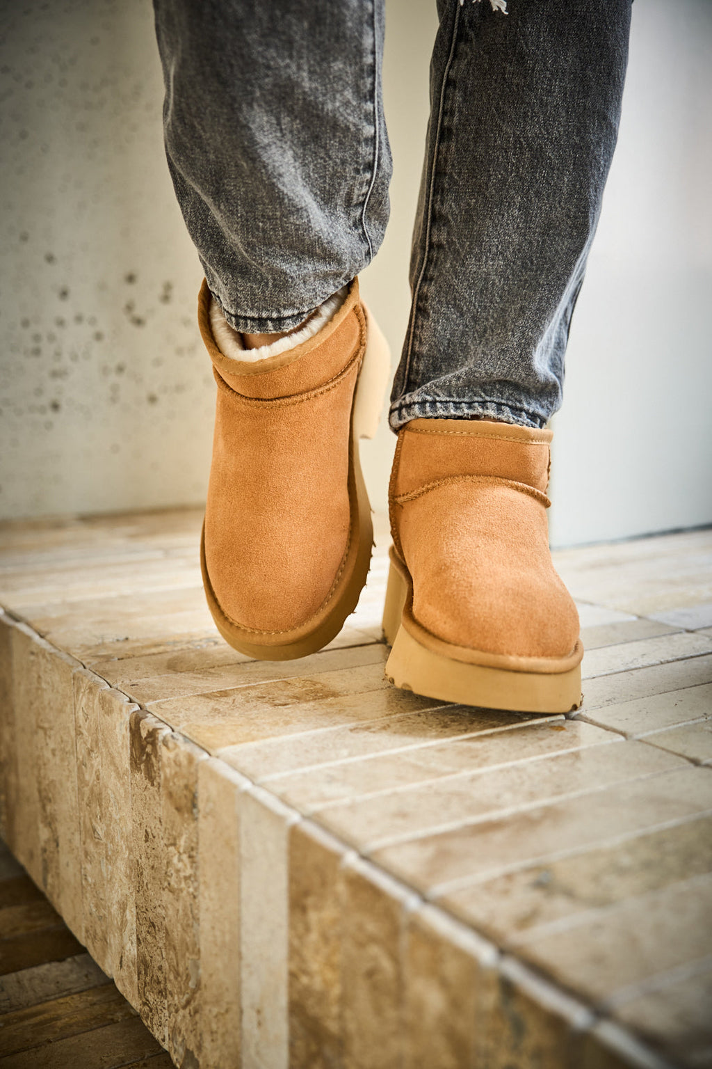 UGG Ultimate Platform Ankle Boots - Chestnut