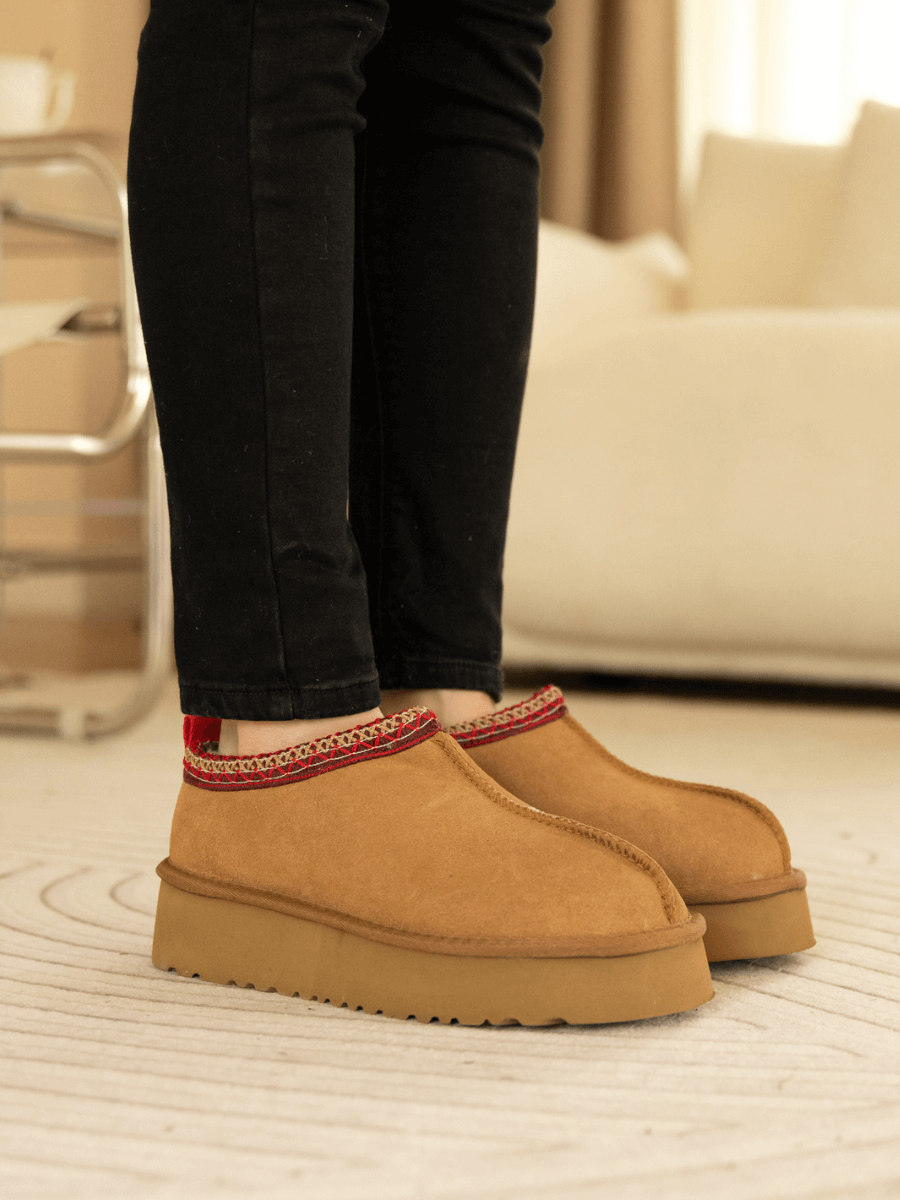 UGG Tazzy Mini Platform Low Ankle Slippers - Chestnut