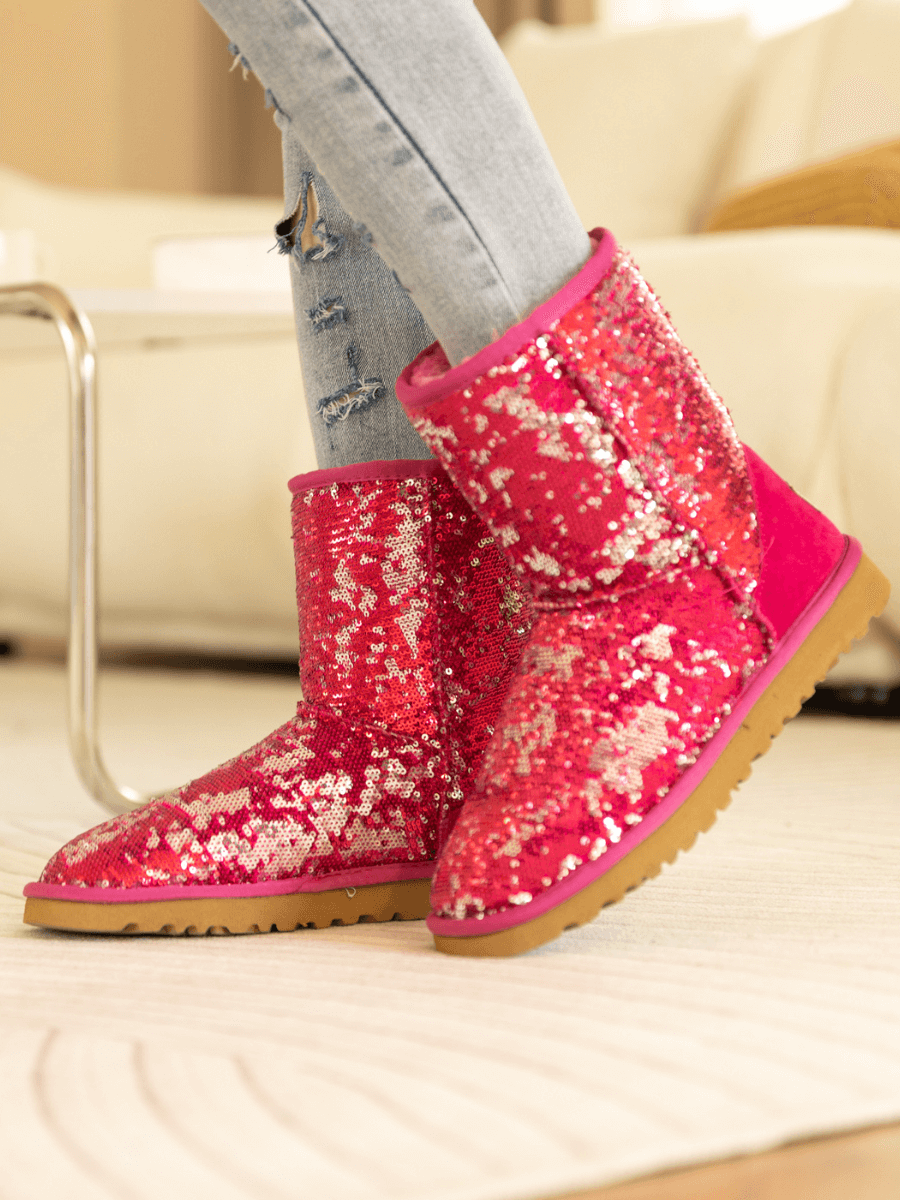 UGG Dallas Glam Sequin Shearling Boots - Rose Pink