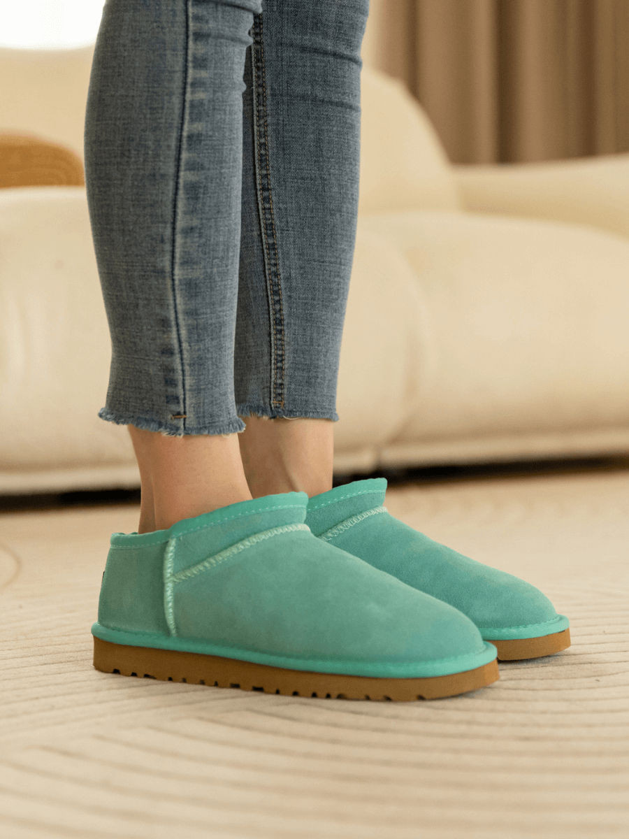 UGG Faux-Fur-Lined Suede Tasman Ankle Boot - Turquoise