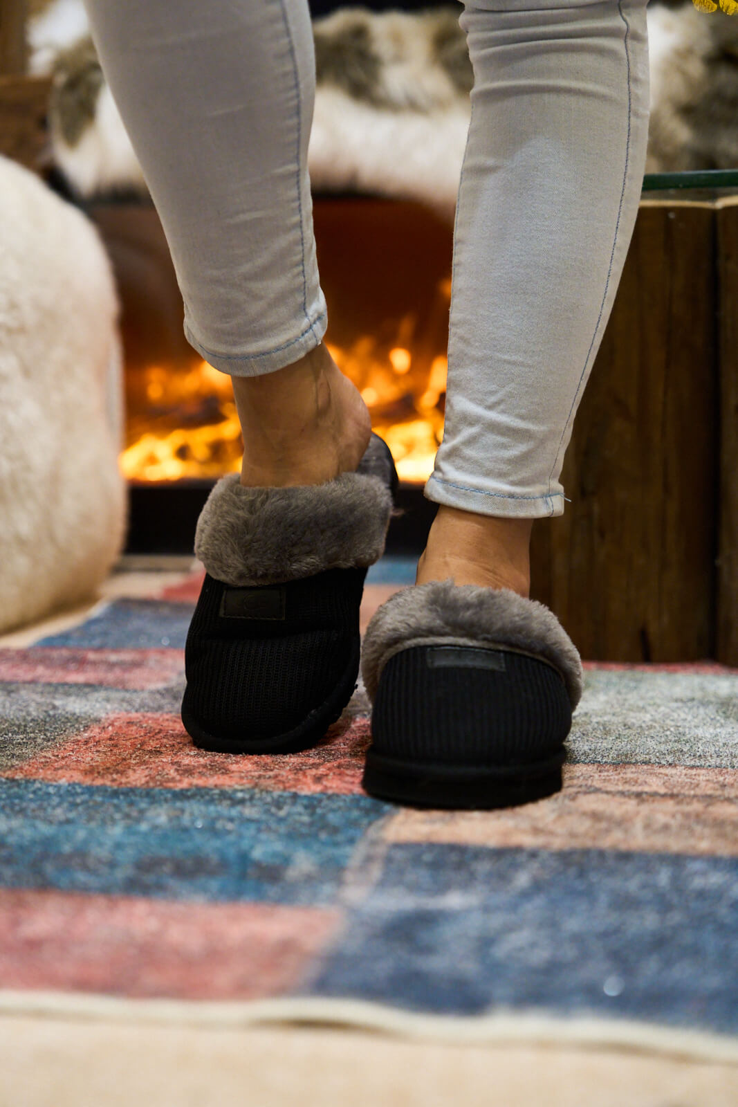 UGG Corduroy Knit Wool Blend Slipper - Charcoal