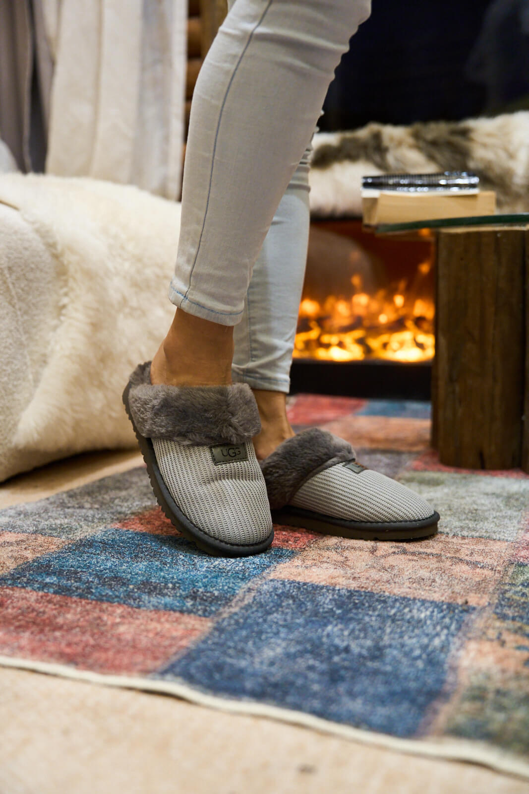 UGG Corduroy Knit Wool Blend Slipper - Grey