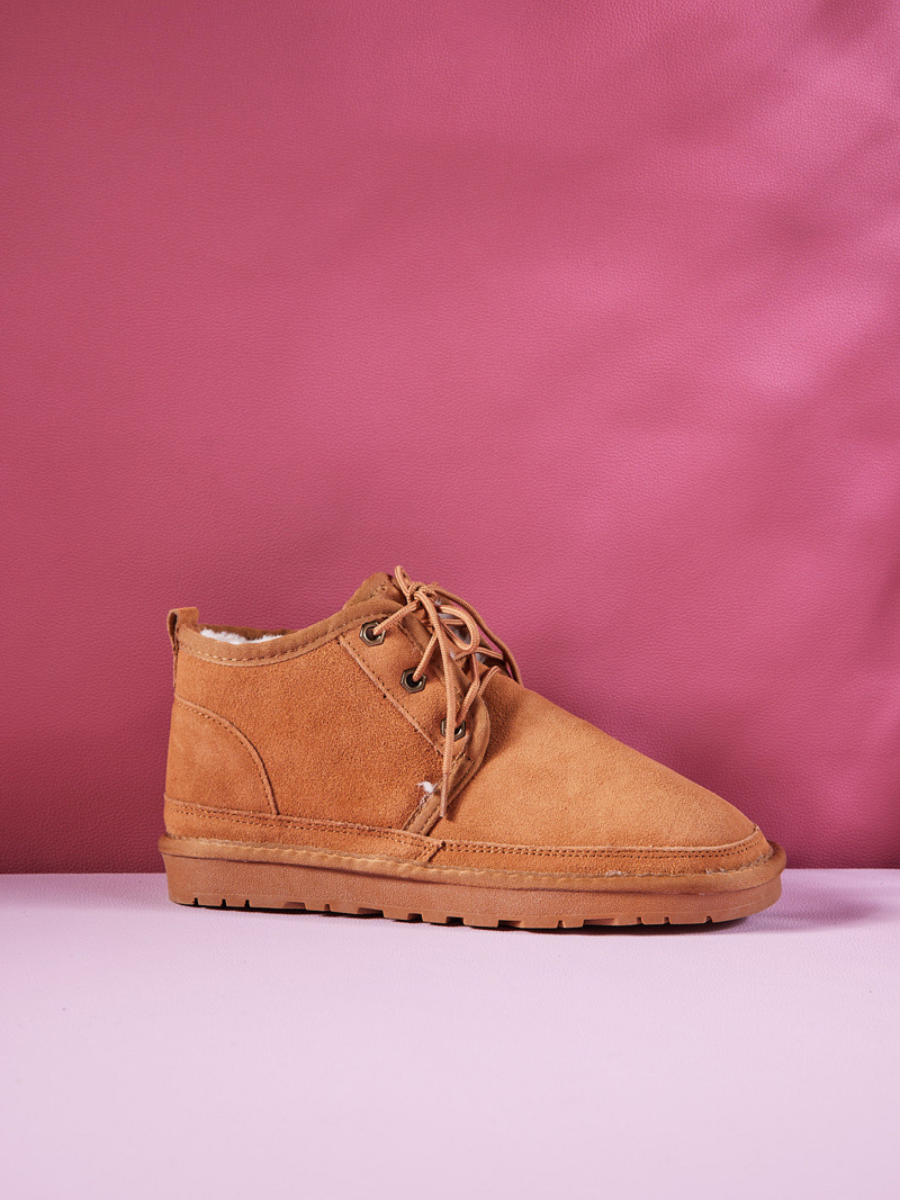 UGG Bellman Wool-Lined Lace-Up Boots - Chestnut