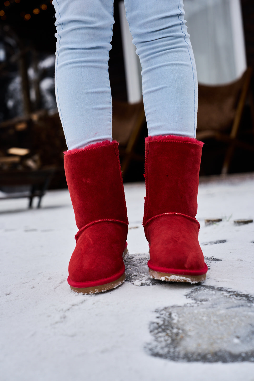 UGG Rhinestone Dual Bailey Bow Glam UGG Boots - Red