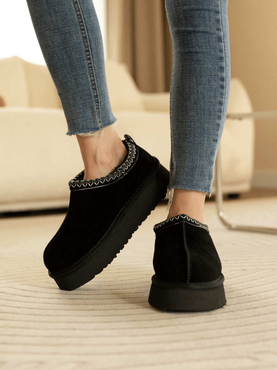 UGG Tazzy Mini Platform Low Ankle Slippers - Black