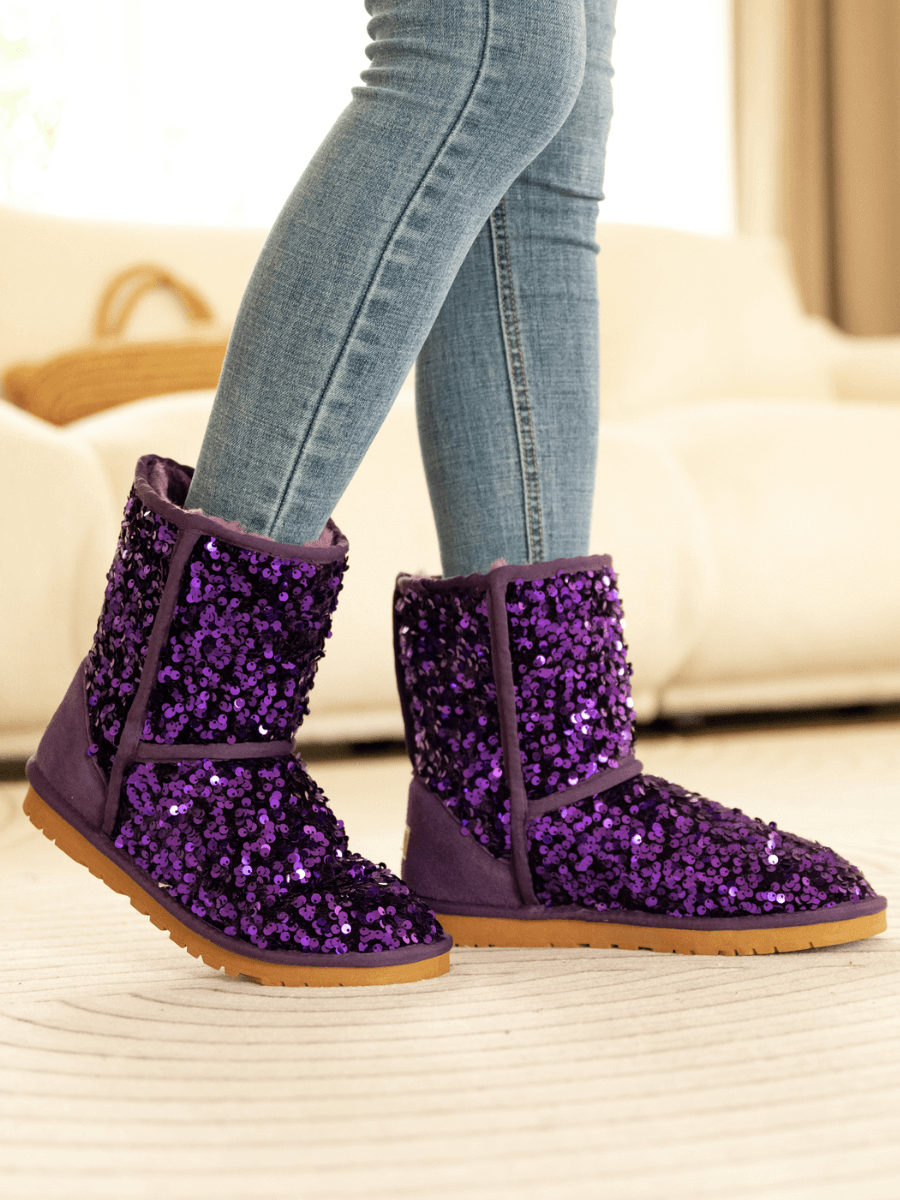 UGG Dallas Glam Sequin Shearling Boots - Purple