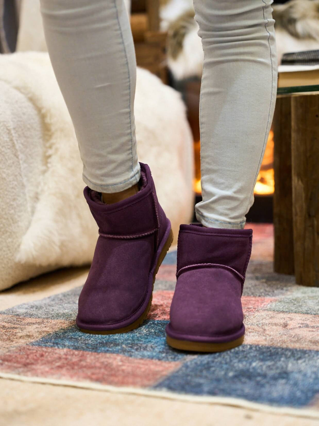 UGG Faux Fur-Lined Classic Short UGG Boots - Purple