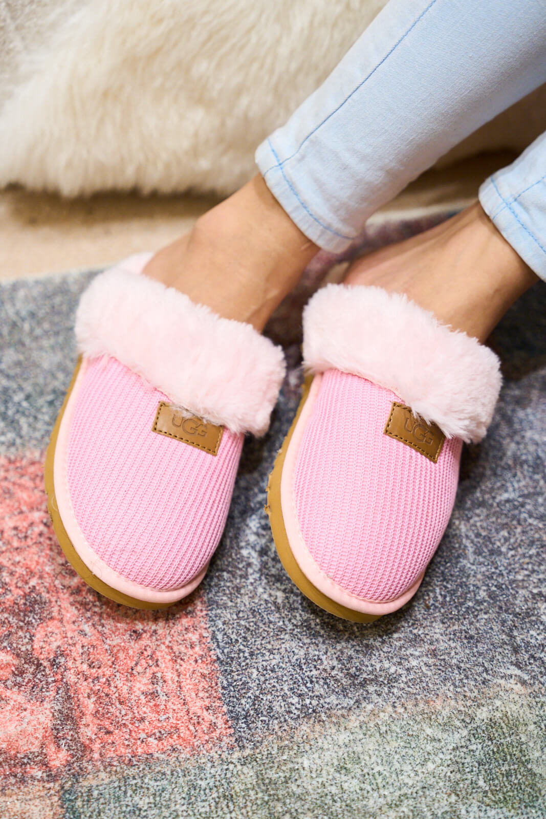 UGG Corduroy Knit Wool Blend Slipper - Pink