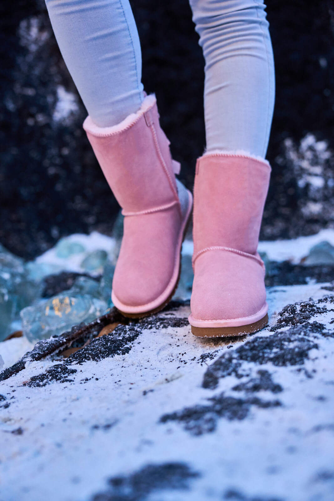 UGG Rhinestone Dual Bailey Bow Glam UGG Boots - Pink