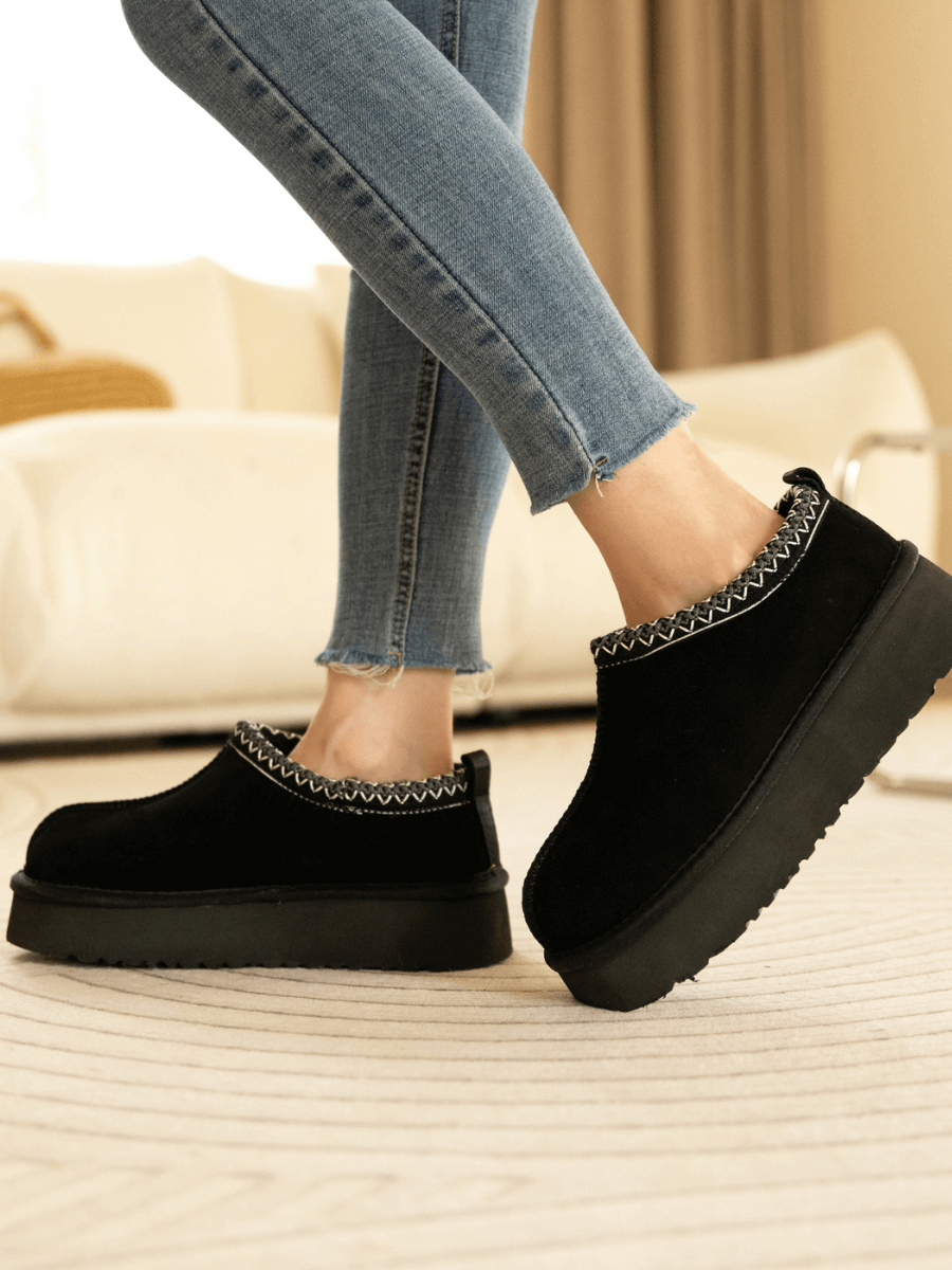 UGG Tazzy Mini Platform Low Ankle Slippers - Black