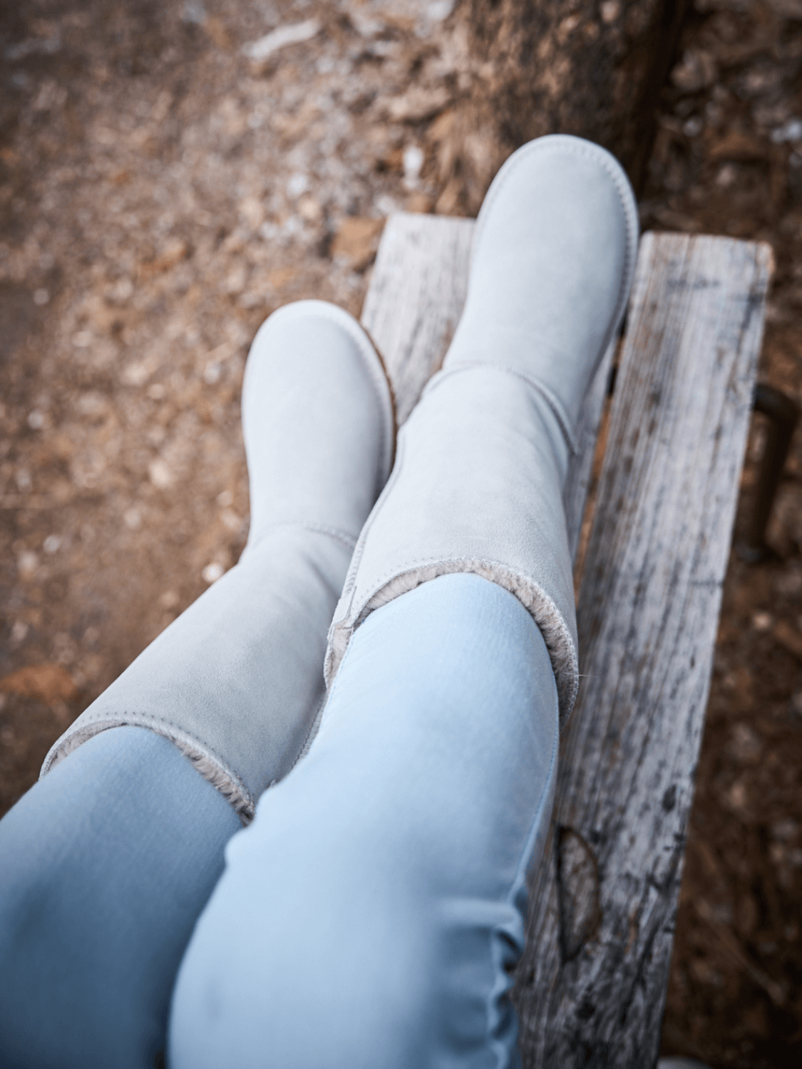 UGG Tri Ribbon Bow Suede Boots - Pale