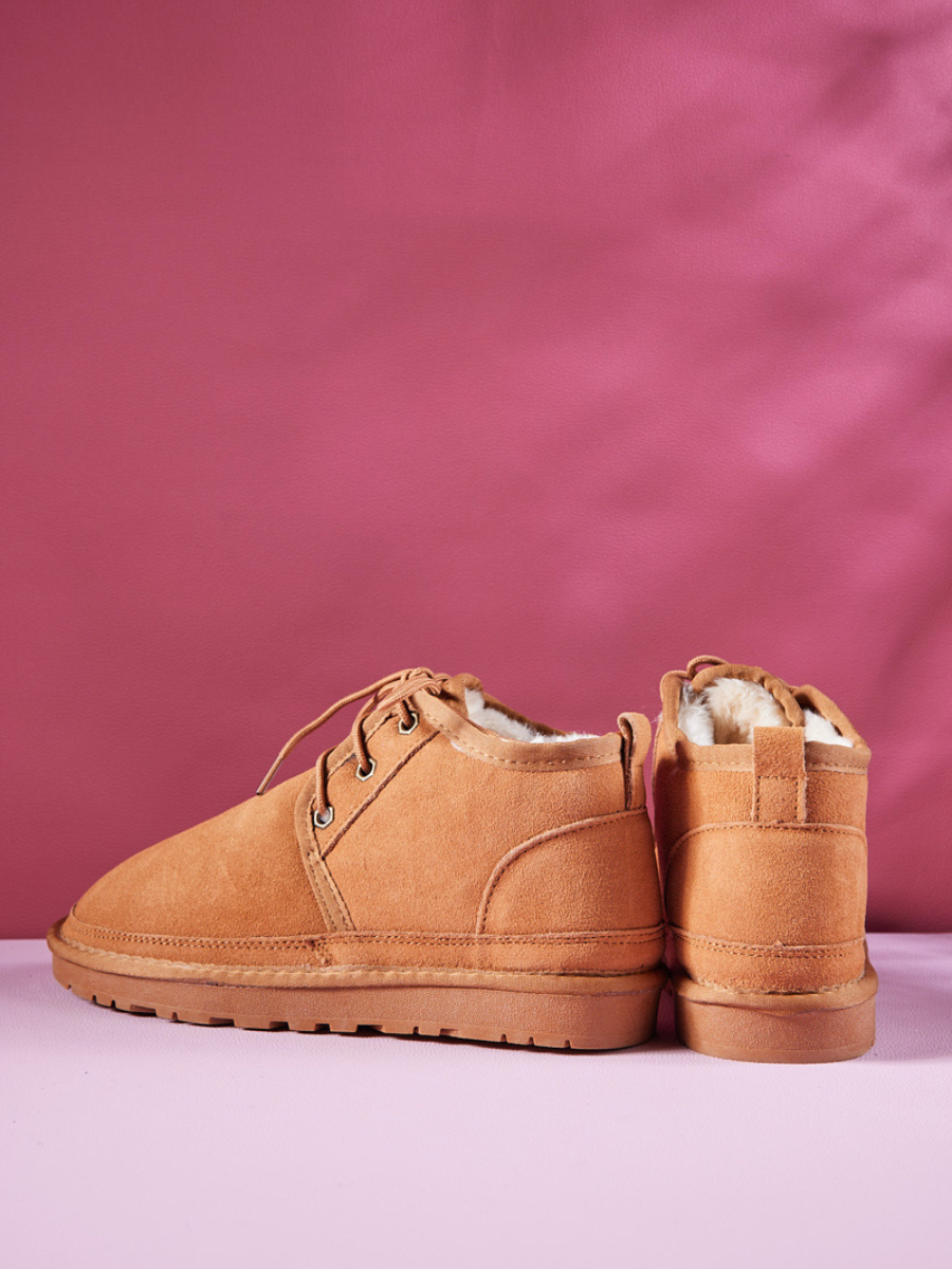 UGG Bellman Wool-Lined Lace-Up Boots - Chestnut