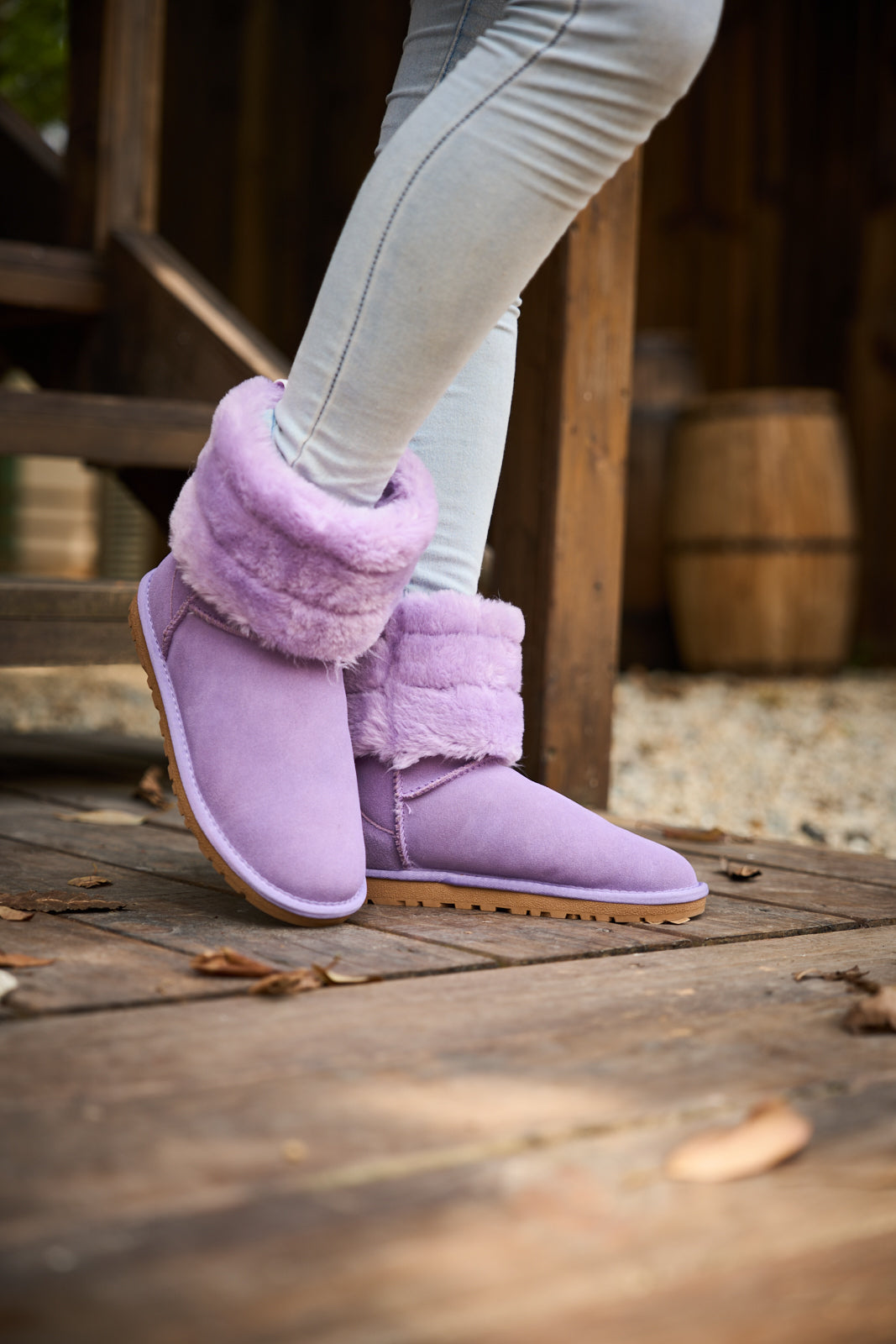 UGG Adelene Sherpa Woolen Boots - Lavender