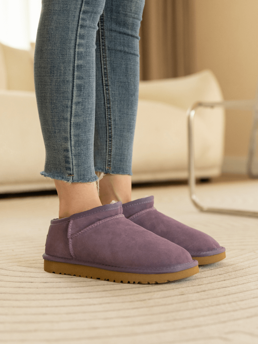 UGG Faux-Fur-Lined Suede Tasman Ankle Boot - Lavender