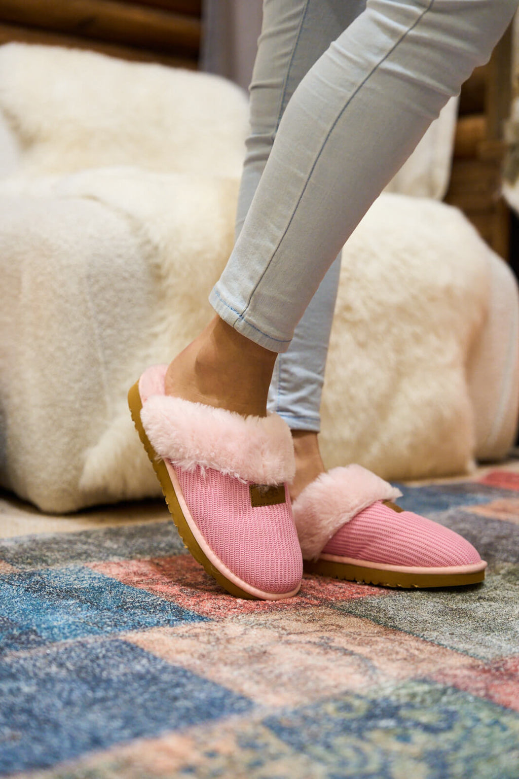 UGG Corduroy Knit Wool Blend Slipper - Pink