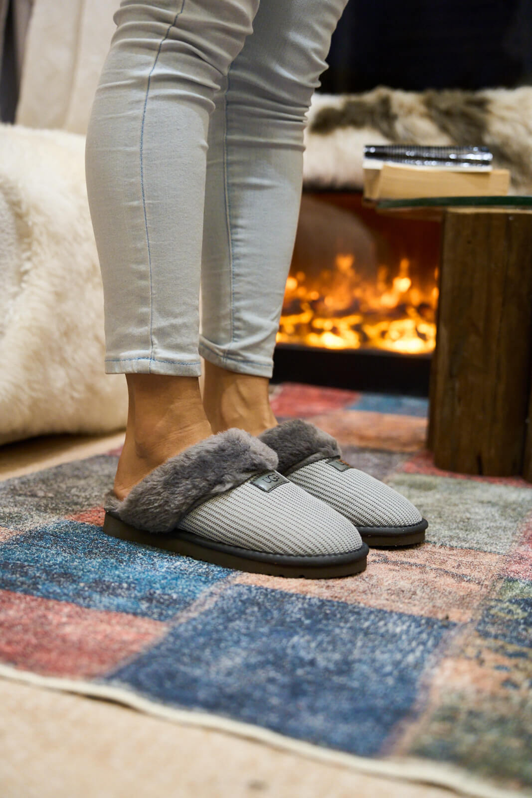UGG Corduroy Knit Wool Blend Slipper - Grey