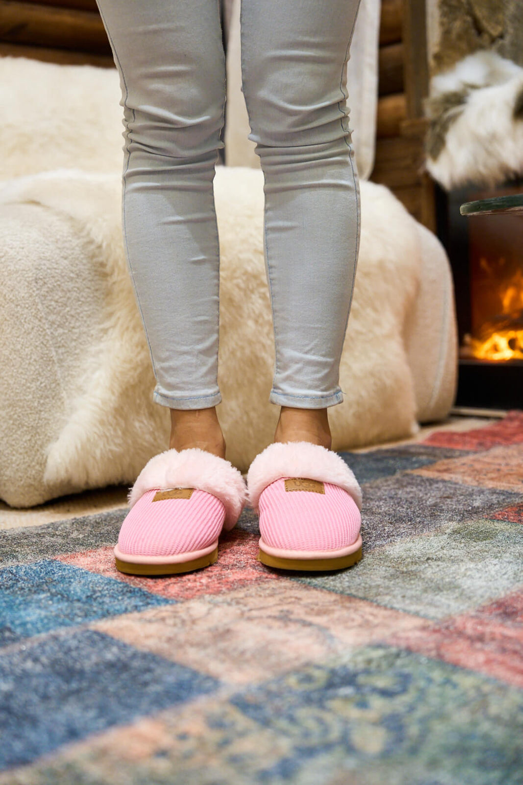 UGG Corduroy Knit Wool Blend Slipper - Pink